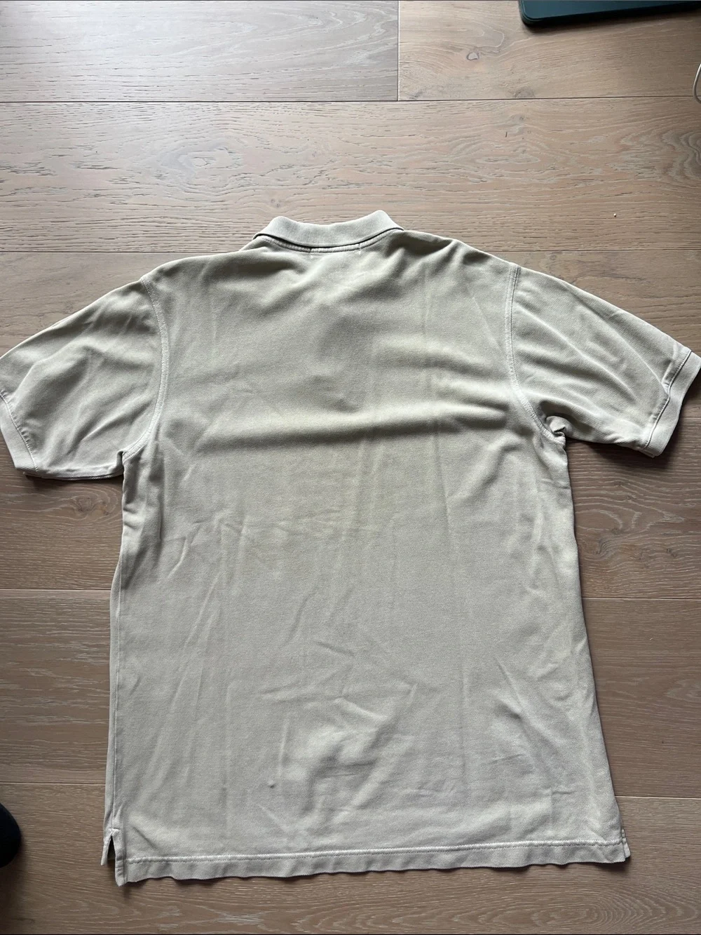 Banana Republic Men’s Light Khaki Pique Polo Shirt Short Sleeve Classic Fit Sz L